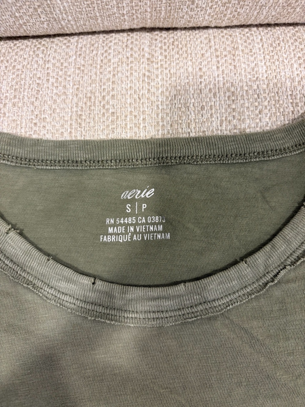 aerie Olive Green oversized Short Sleeve Crew T-Shirt - Picture 3 of 3